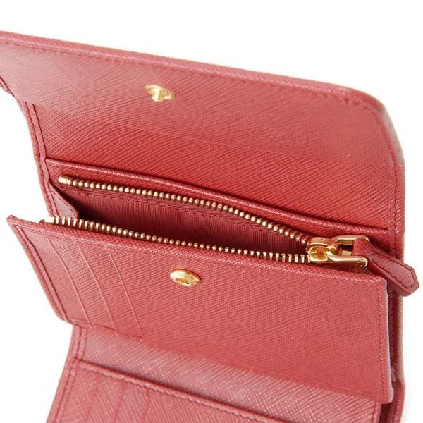 PRADA プラダ 三つ折り財布 レディース レッド 1MH025 QWA F068Z