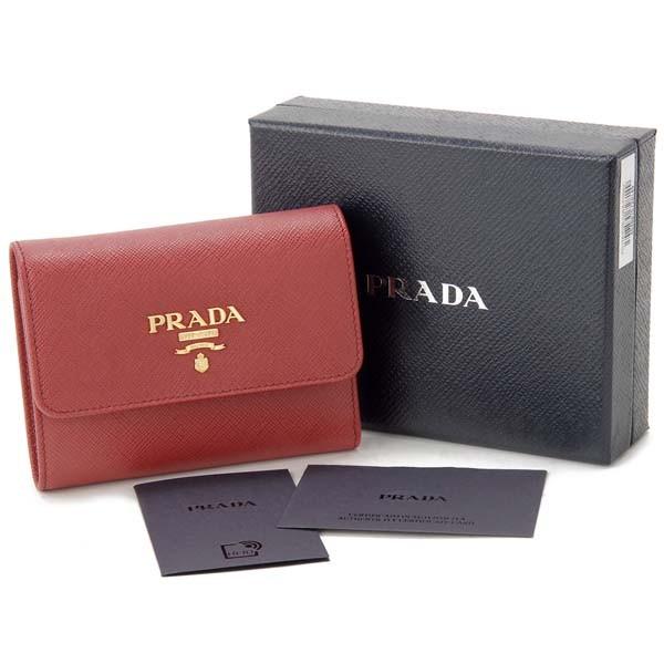 プラダ　三つ折り財布(正規品) PRADA プラダ 三つ折り財布 レディース レッド 1MH025 QWA F068Z