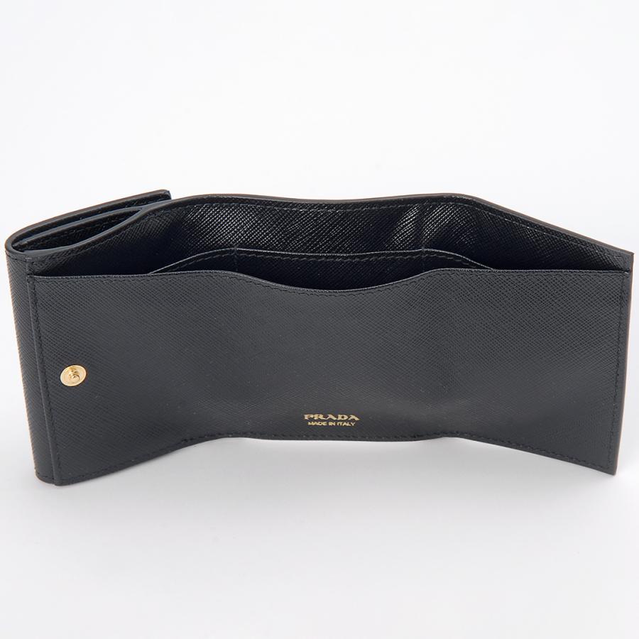PRADA プラダ 三つ折り財布 レディース ブラック 1MH042 QHH PRADA プラダ 三つ折り財布 レディース ブラック 1MH042 QHH