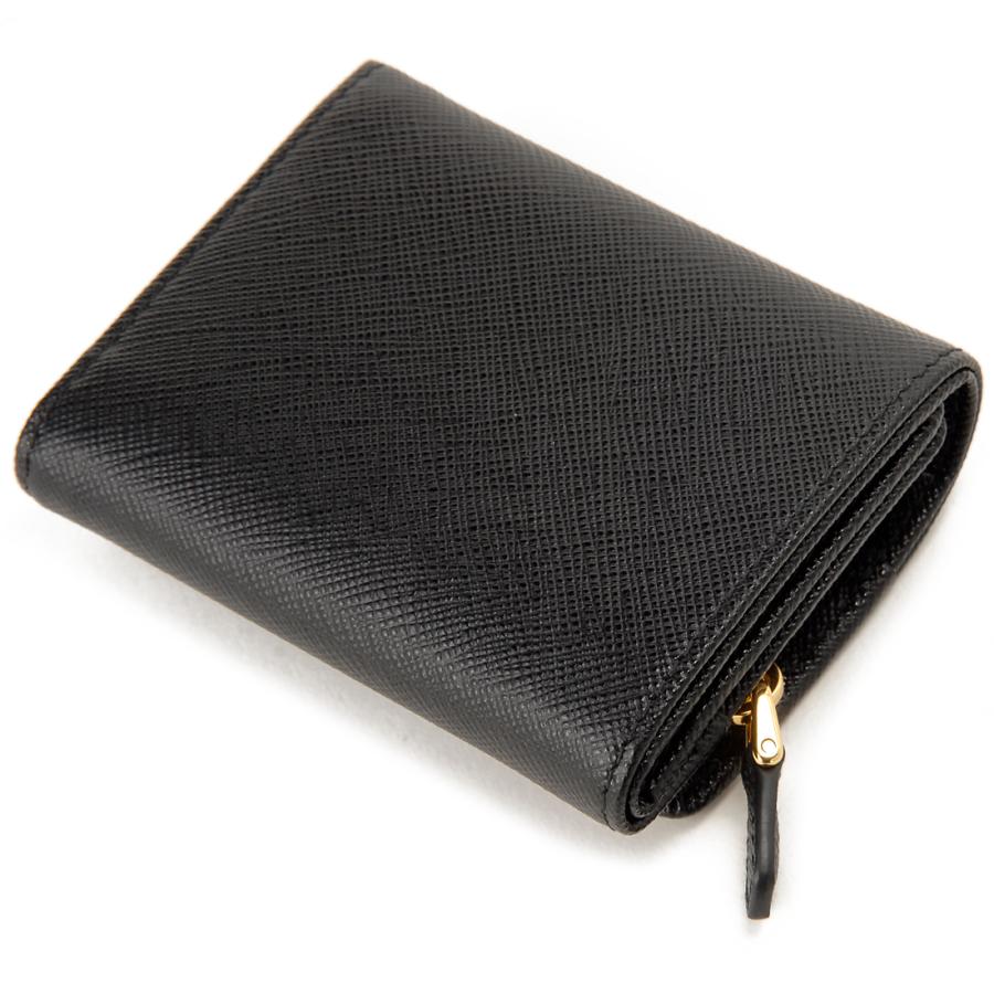 PRADA プラダ 三つ折り財布 レディース ブラック 1MH044 QWA PRADA プラダ 三つ折り財布 レディース ブラック 1MH044 QWA