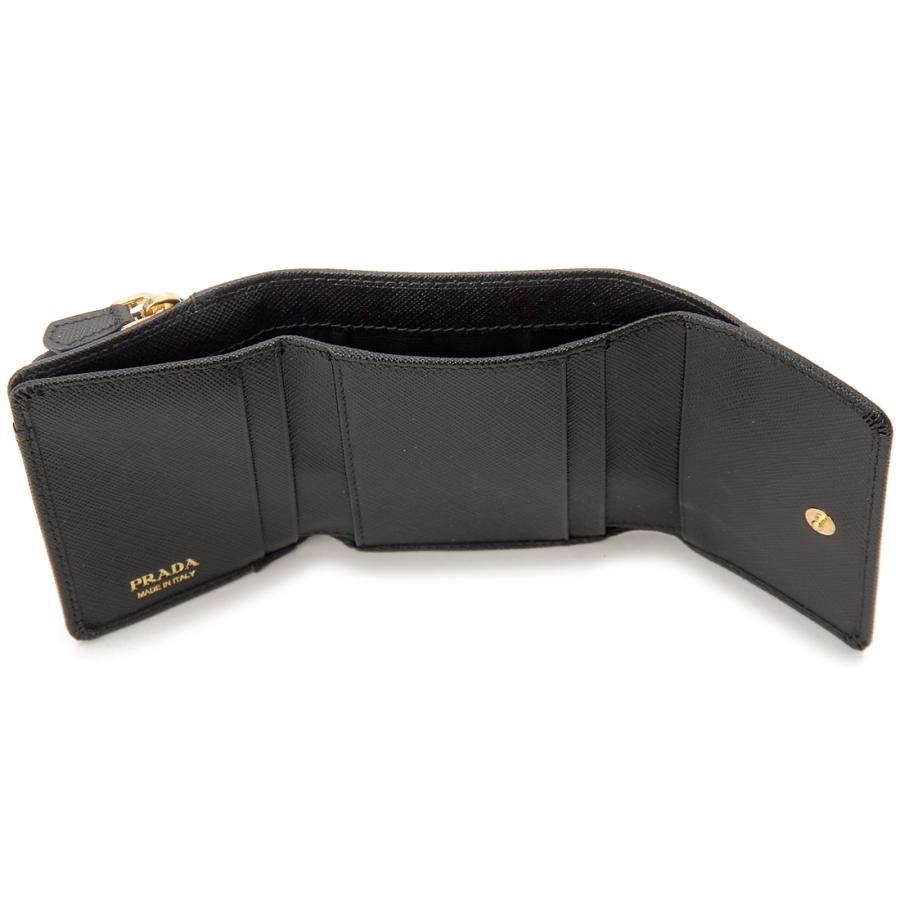 PRADA プラダ 三つ折り財布 レディース ブラック 1MH044 QWA PRADA プラダ 三つ折り財布 レディース ブラック 1MH044 QWA