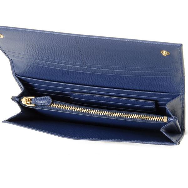 PRADA プラダ 長財布 1MH132 QHH F0016 サフィアーノ ブルー