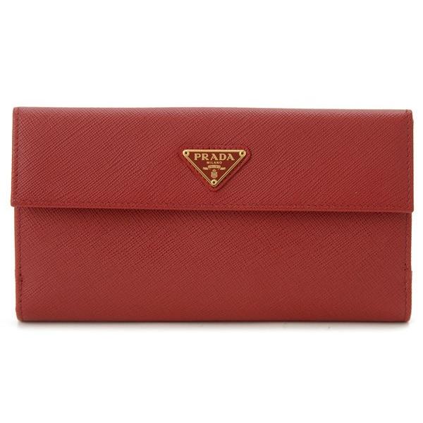PRADA（プラダ） 長財布 1MH133 QHH F068Z サフィアーノ レザー レッド