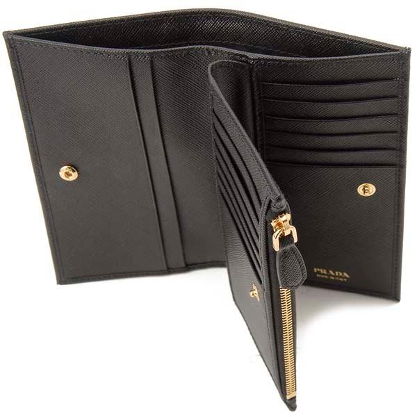 PRADA（プラダ） 二つ折り財布 レディース ブラック 1ML009 QWA F0002