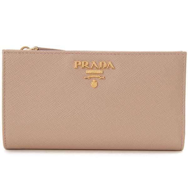 PRADA（プラダ） 二つ折り財布 レディース ピンクベージュ 1ML009 QWA