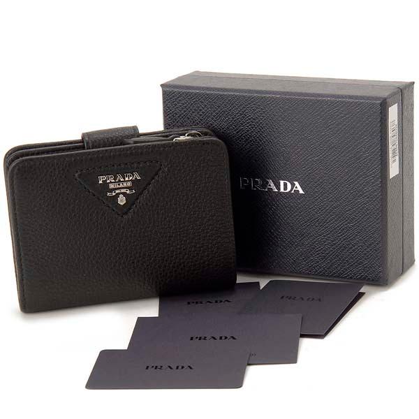 PRADA プラダ 二つ折り財布 レディース ブラック 1ML018 2BBE PRADA プラダ 二つ折り財布 レディース ブラック 1ML018 2BBE