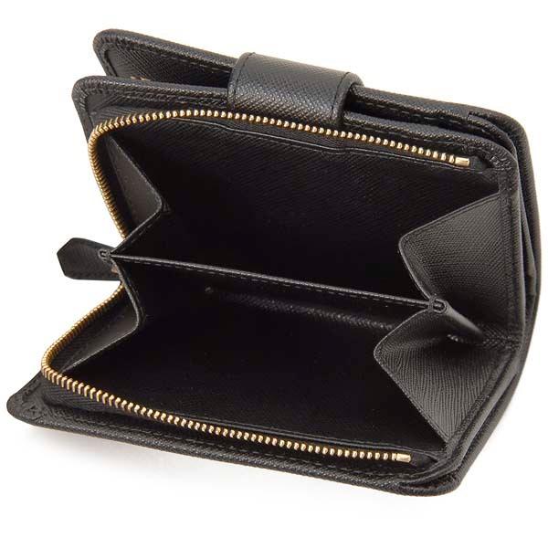 PRADA（プラダ） 二つ折り財布 レディース ブラック 1ML018 2D1Q F0002