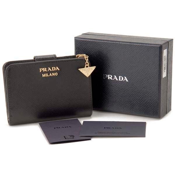 PRADA プラダ 二つ折り財布 レディース ブラック 黒 1ML018 2DK3