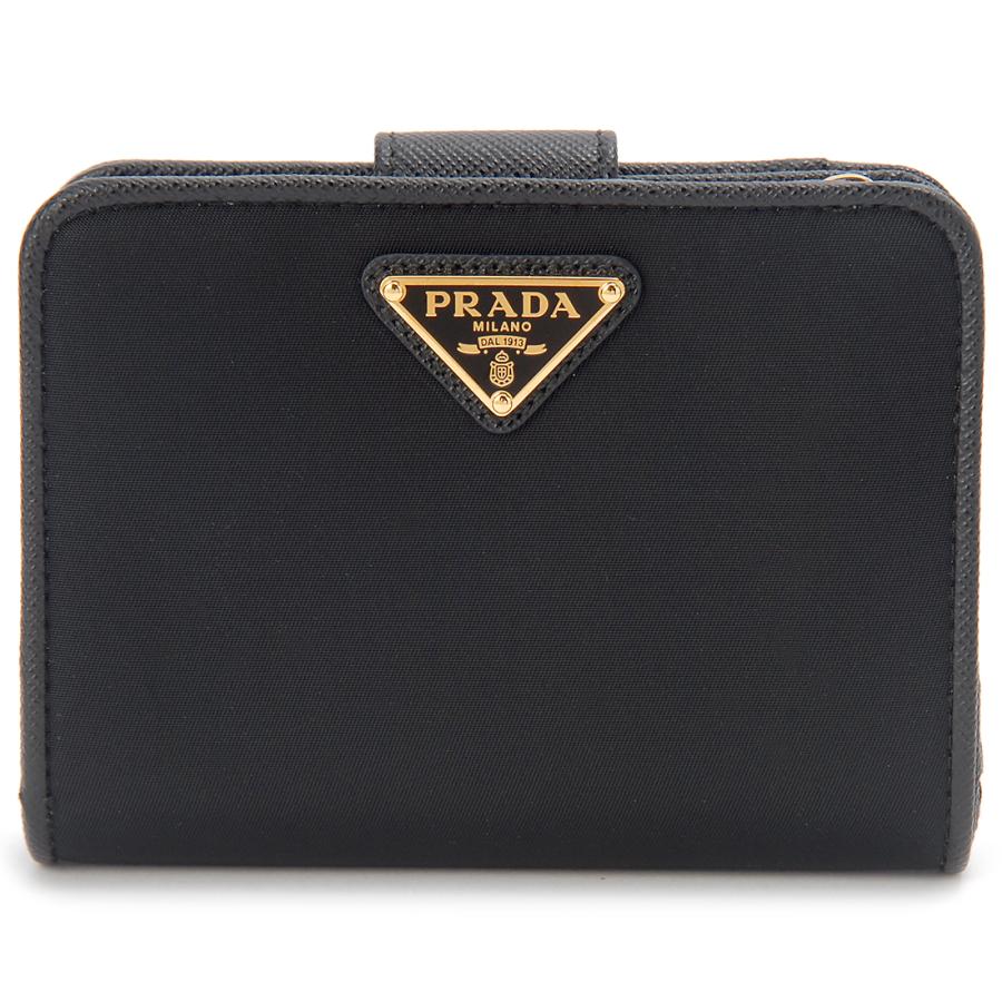 ⭐️極美品⭐️ PRADA プラダ　1ML018 二つ折り財布　ブラック PRADA プラダ 二つ折り財布 レディース ブラック 1ML018 2DMI