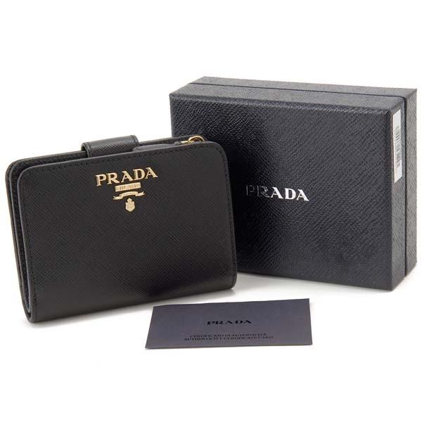 プラダ PRADA 二つ折り財布 レディース 1ML018 QWA F0002 サフィアーノ NERO ブラック 財布｜s-select｜05