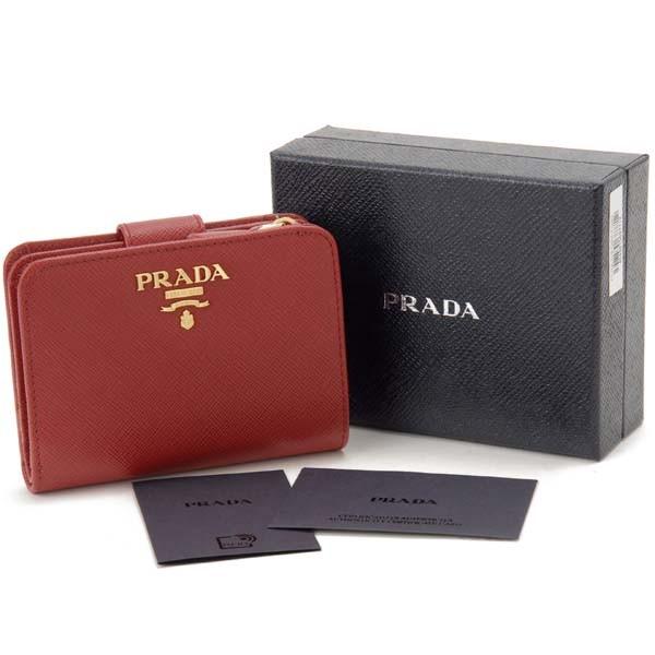 プラダ PRADA 二つ折り財布 レディース レッド 1ML018 QWA F068Z サフィアーノ コンパクト財布｜s-select｜05