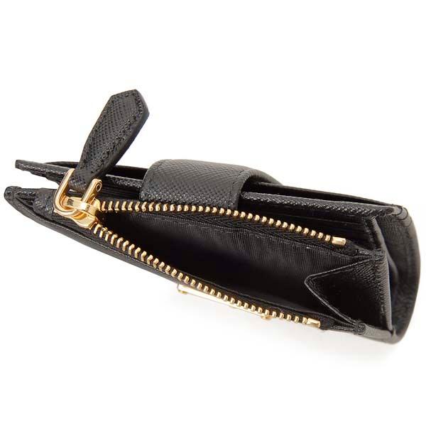 PRADA（プラダ） 二つ折り財布 レディース ブラック 1ML047 QHH F0002