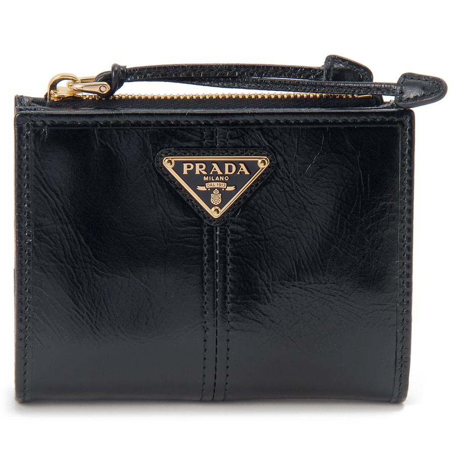 【新品★現行】プラダ 二つ折り財布 マルチカラー 黒 ベージュ 1ML050 新品☆現行】プラダ 二つ折り財布 マルチカラー 黒 ベージュ 1ML050