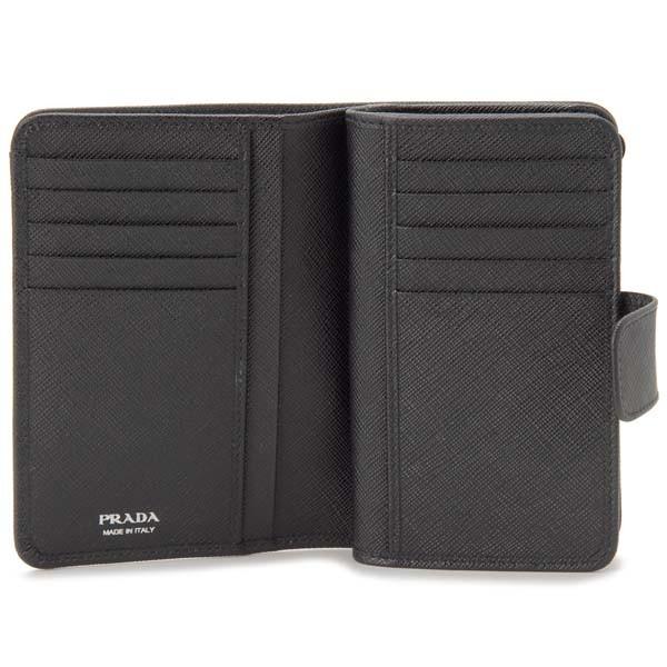 PRADA プラダ 二つ折り財布 レディース ブラック 1ML225-2EBW