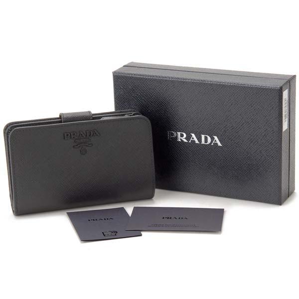 PRADA プラダ 二つ折り財布 レディース ブラック 1ML225-2EBW