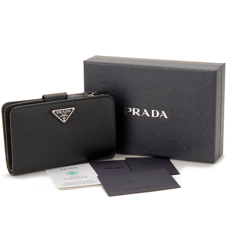 PRADA プラダ 二つ折り財布 レディース ブラック 1ML225 QHH PRADA プラダ 二つ折り財布 レディース ブラック 1ML225 QHH
