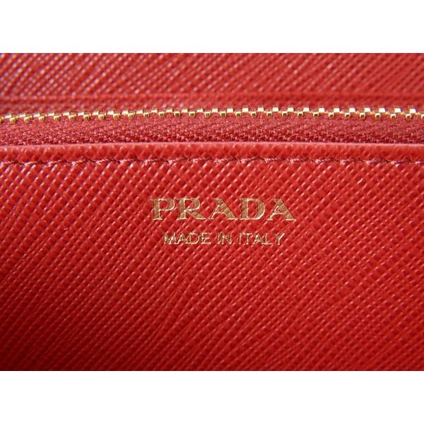 美品PRADA☆鑑定済☆サフィアーノ レッド 1ML506 プラダ財布 PRADA プラダ ラウンド長財布 サフィアーノ 赤 レッド 1ML506