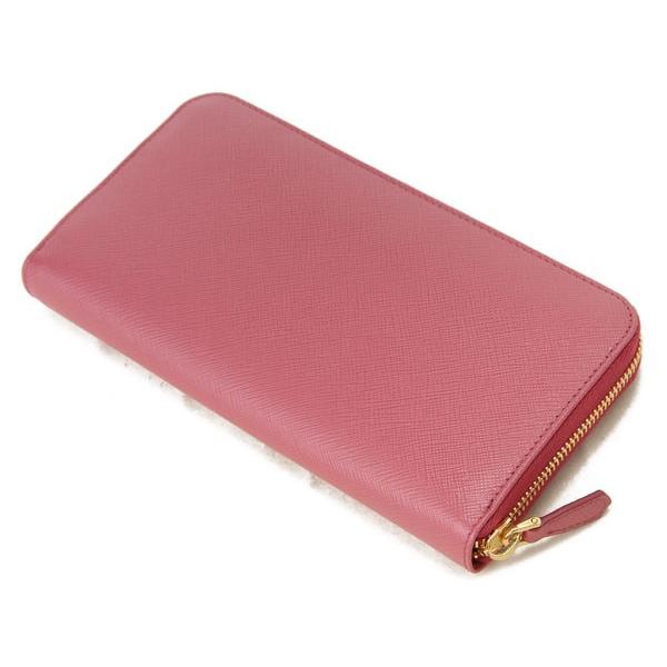 極美品　PRADA プラダ　ラウンドファスナー　サフィアーノ　リボン　ピンク 新品 PRADA プラダ 1ML506 サフィアーノ PEONIA ラウンド