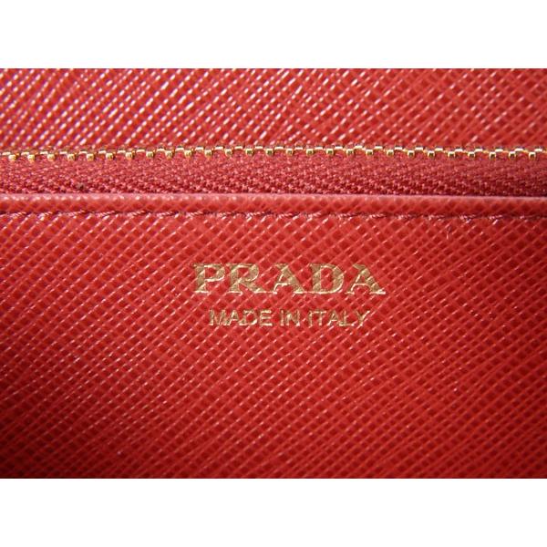 PRADA 長財布 赤 サフィアーノ 箱付き PRADA プラダ 長財布 サフィアーノ ラウンドファスナー レッド