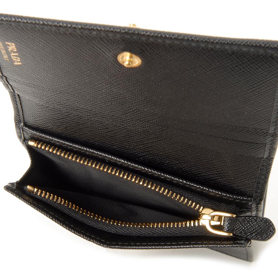 PRADA プラダ 二つ折り財布 レディース ブラック 1MV021 QHH