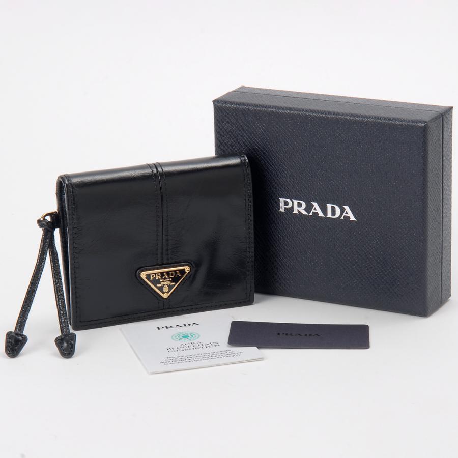 美品PRADA プラダ 二つ折り財布（箱、カード付き） PRADA（プラダ） ボーナスストアPlus タイムセール 二つ折り財布