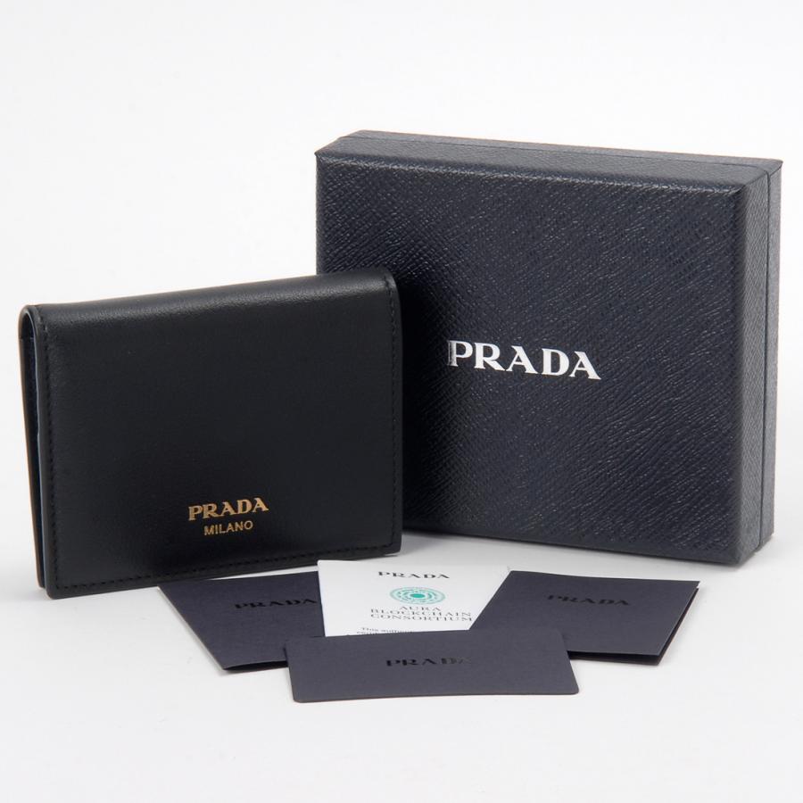 PRADA（プラダ） 二つ折り財布 ブラック 1MV204 2CYS F0002 : s-select