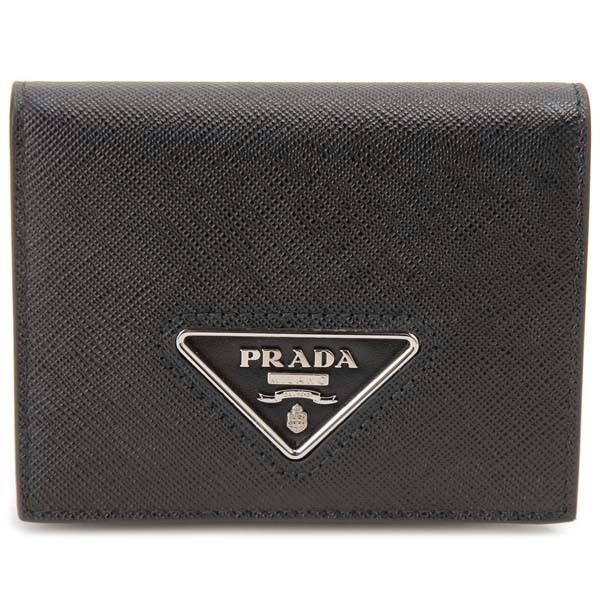 PRADA（プラダ） 二つ折り財布 レディース ブラック 黒 1MV204 2DKY