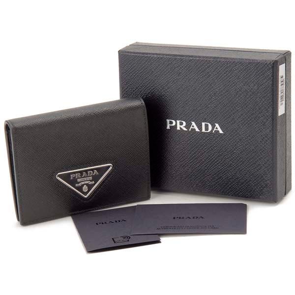 PRADA プラダ 二つ折り財布 レディース ブラック 黒 1MV204 2DKY
