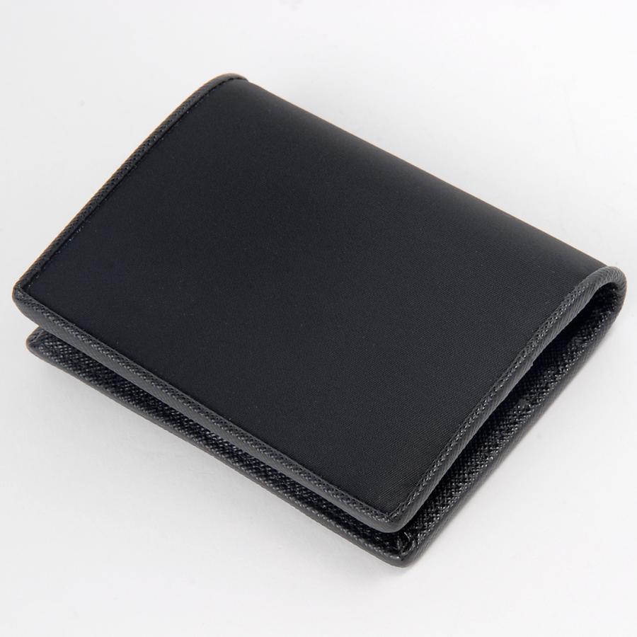 希少 美品 PRADA プラダ 二つ折り財布 テスート 白タグ ブラック プラダ 二つ折り財布 財布 レディース TESSUTO ブラック PRADA