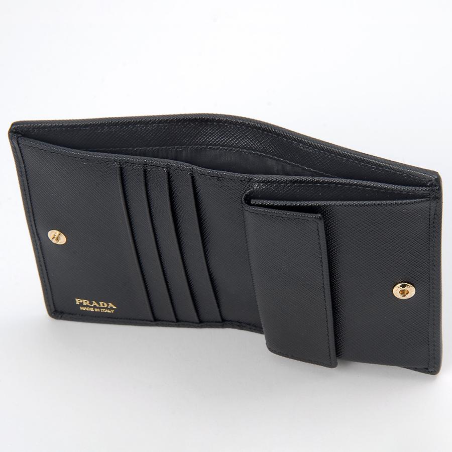 PRADA プラダ 二つ折り財布 レディース ブラック 1MV204 2DMI