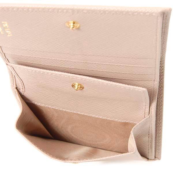 PRADA プラダ 折財布 二つ折り財布 ピンクベージュ 1MV204 QHH PRADA プラダ 折財布 二つ折り財布 ピンクベージュ 1MV204 QHH