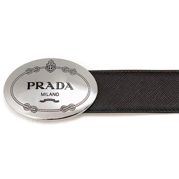 PRADA プラダ ベルト メンズ ブラック 2CM  F レザーベルト
