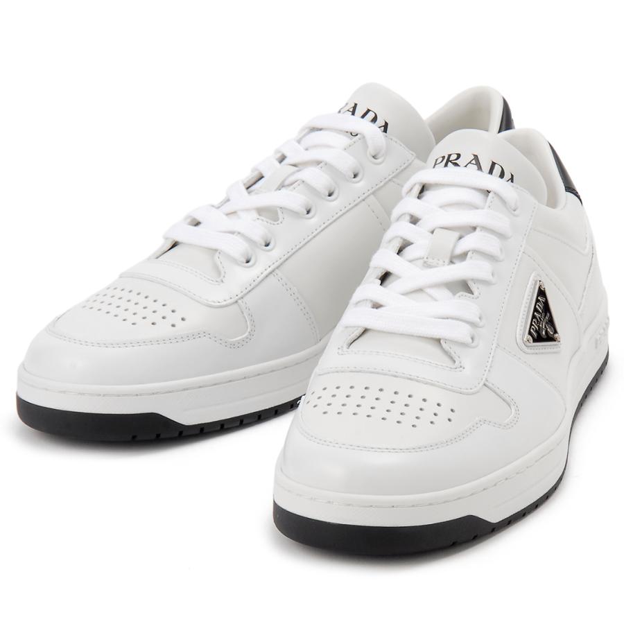 PRADA プラダトライアングルロゴローカットスニーカー白 36.5 ♢PRADA♢トライアングルロゴスニーカー☆正規品☆ (PRADA