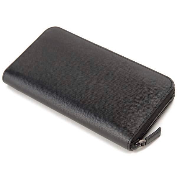【ほぼ新品】PRADA 長財布 2ML317 サフィアーノレザー（黒）確実本物 プラダ 財布 長財布 サフィアーノ メンズ PRADA 2ML317 QME QHH