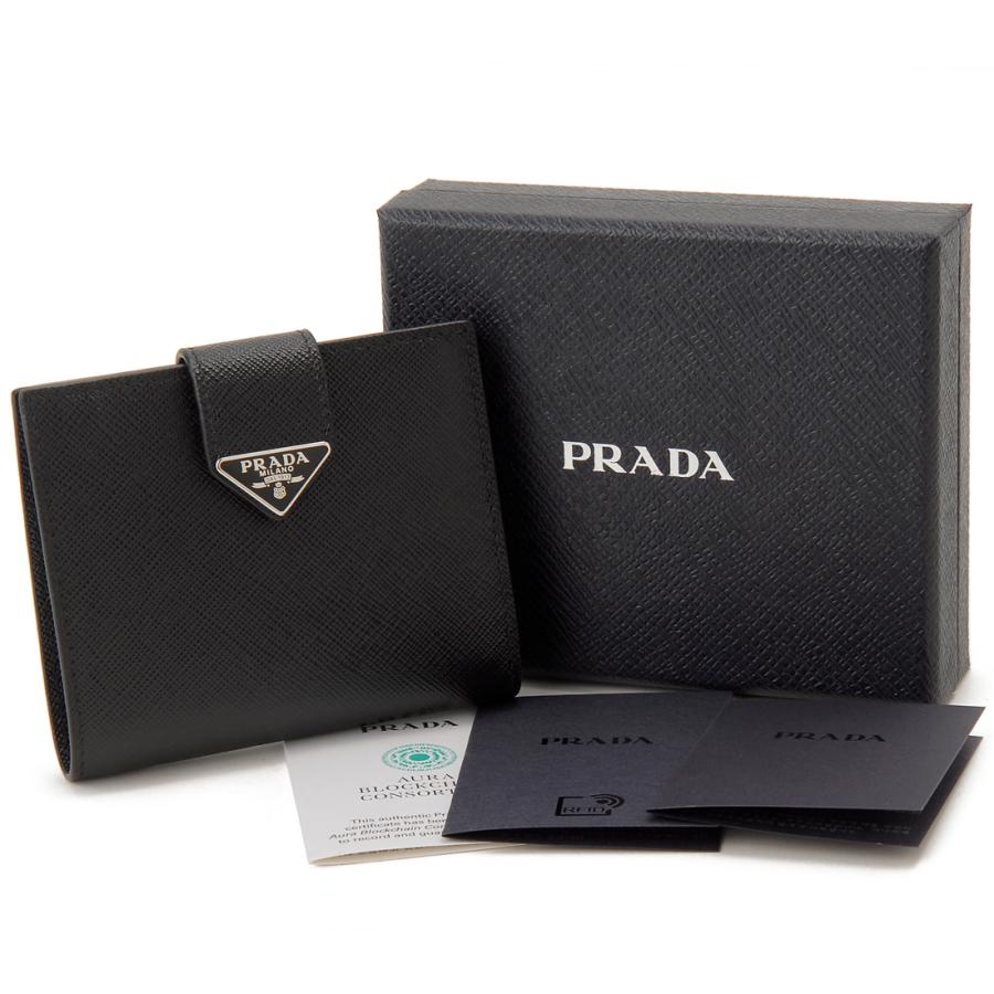 PRADA プラダ 二つ折り財布 レディース ブラック 2MO004 2DYG PRADA プラダ 二つ折り財布 レディース ブラック 2MO004 2DYG