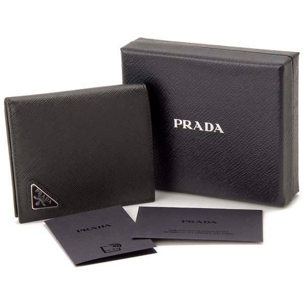 PRADA プラダ 二つ折り財布 札入れ ブラック 黒 2MO004 QHH
