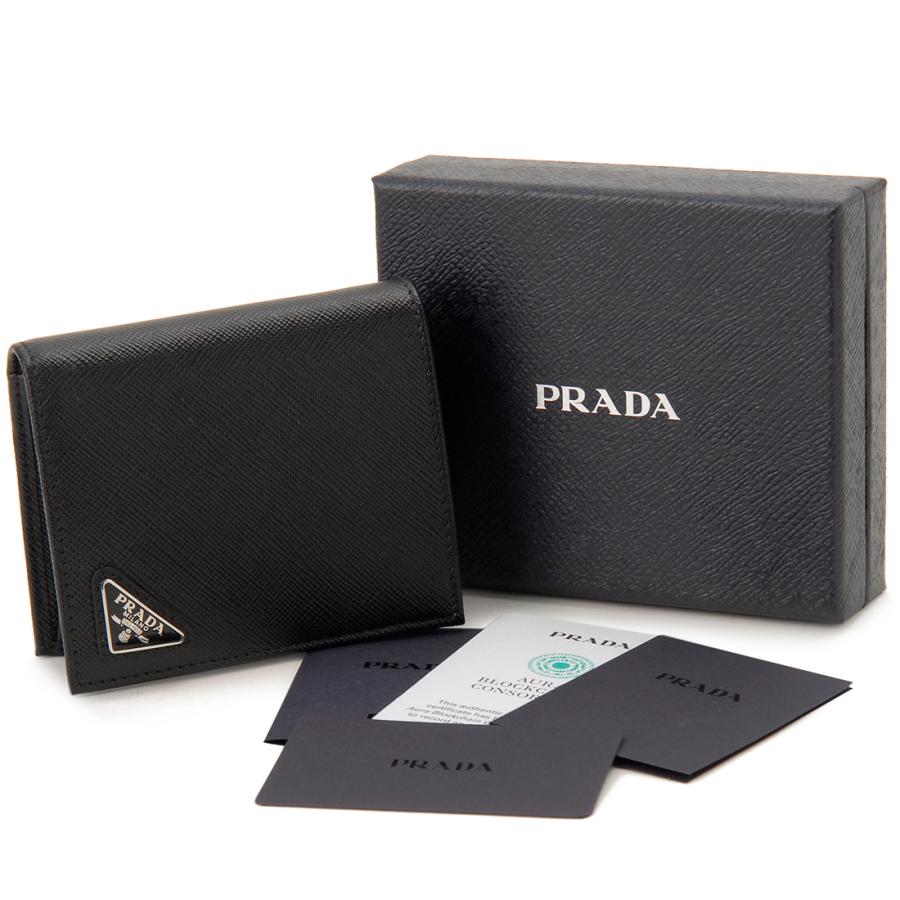 PRADA（プラダ） 二つ折り財布 メンズ ブラック 2MO008 QHH F0002 : s