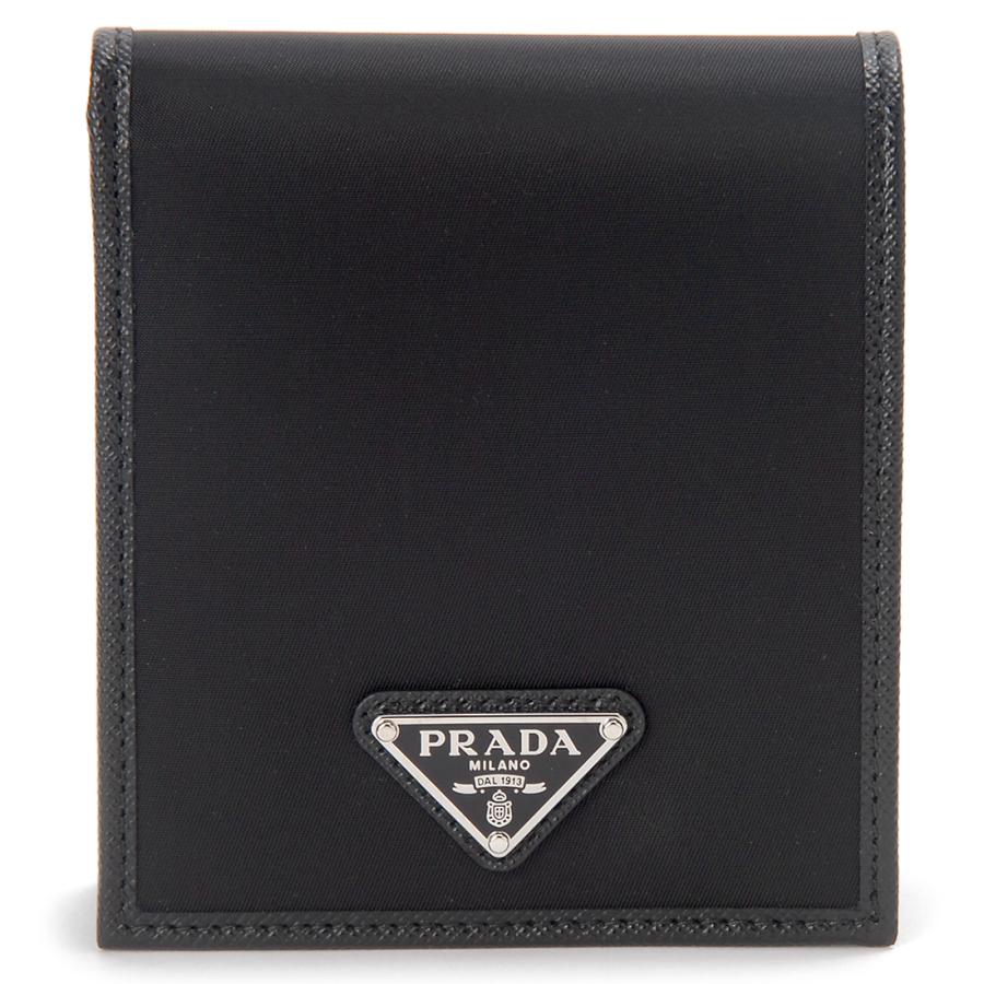 PRADA（プラダ） ボーナスストア5%OFF 二つ折り財布 メンズ ブラック