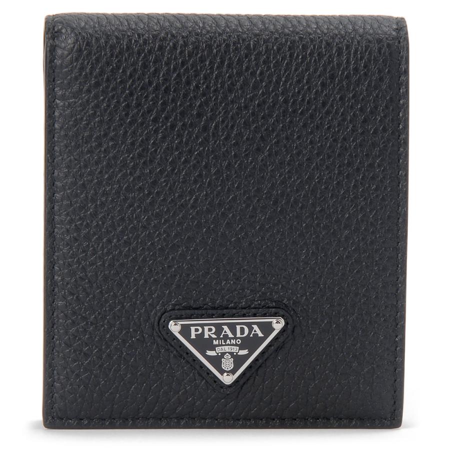 PRADA（プラダ） バレンタインセール 二つ折り財布 メンズ ブラック