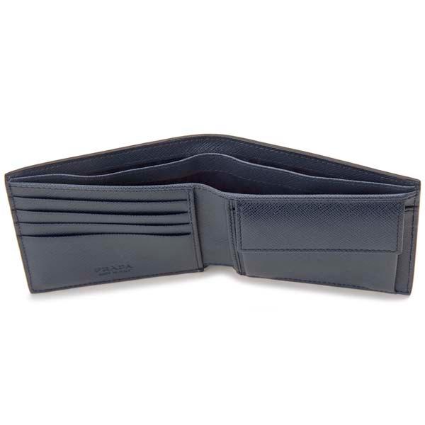 PRADA サフィアーノ二つ折り財布 PRADA（プラダ） 二つ折り財布 メンズ ブラック 黒 2MO738 C5S F0G52