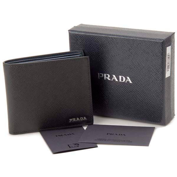 PRADA プラダ 二つ折り財布 メンズ ブラック 黒 2MO738 C5S F0G52