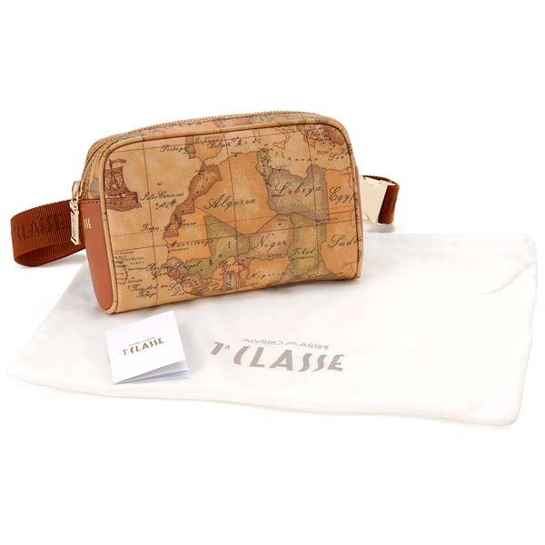 良品 PRIMA CLASSE ボディバッグ レザー 地図柄 PRIMA CLASSE プリマクラッセ 地図柄 ボディバッグ ベージュ