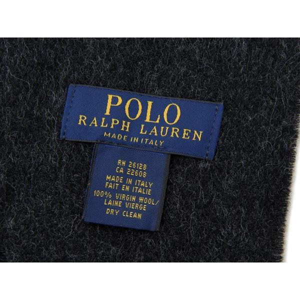 ポロ・ラルフローレン マフラー ウール 6F0200 012 POLO Ralph Lauren スモールポニー ダークグレー｜s-select｜02