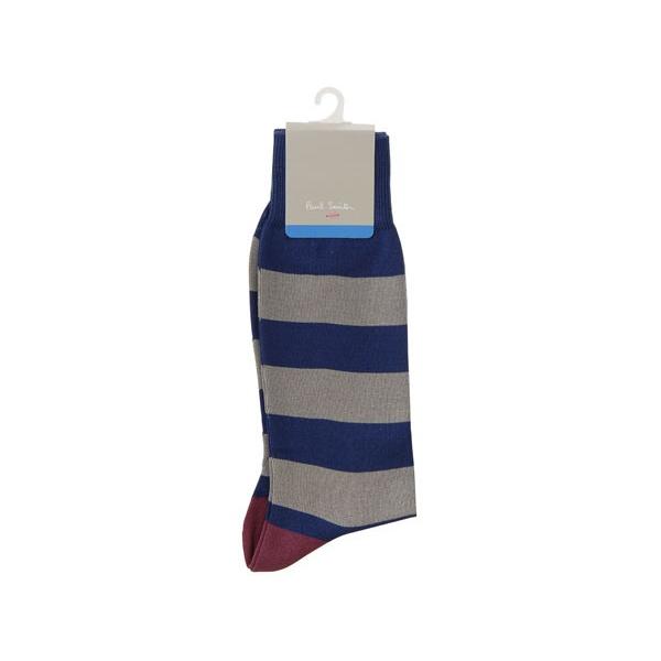 ポールスミス ソックス メンズ コットン 靴下 紳士 男性用 Paul Smith Men's Socks ANXA-800E-K114-E グレー×ネイビー ブランド｜s-select