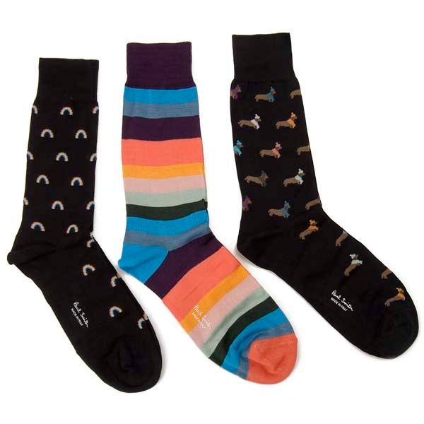Paul Smith（ポール・スミス） 靴下 ソックス メンズ ブラック 3足