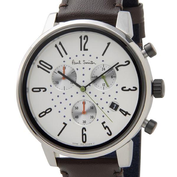 ポールスミス Paul Smith 時計 腕時計 メンズ BR4-012-10 チャーチ ストリート クロノグラフ アイボリー×ブラウンレザー