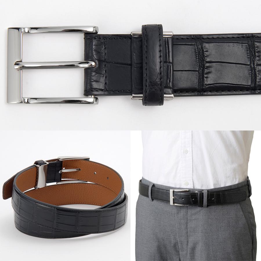 RODANIA（ロダニア） クロコダイル ベルト メンズ ワニ革 高級皮革