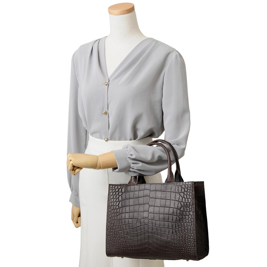 RODANIA（ロダニア） マットクロコダイル ハンドバッグ レディース