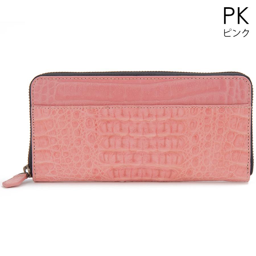 バレンタインセール カイマンワニ革×牛革型押し ラウンドファスナー 長財布 ワニ革 本革 RODANIA ロダニア | RODANIA | 13