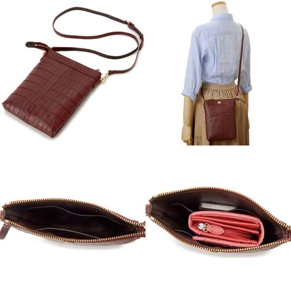 ボーナスストアPlus対象店 マットクロコダイル ポシェット ワニ革